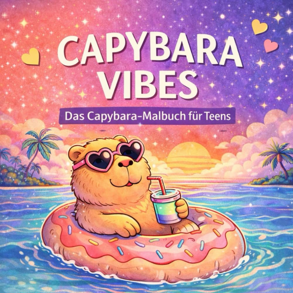 Capybara-Vibes: Das Capybara-Malbuch für Teens