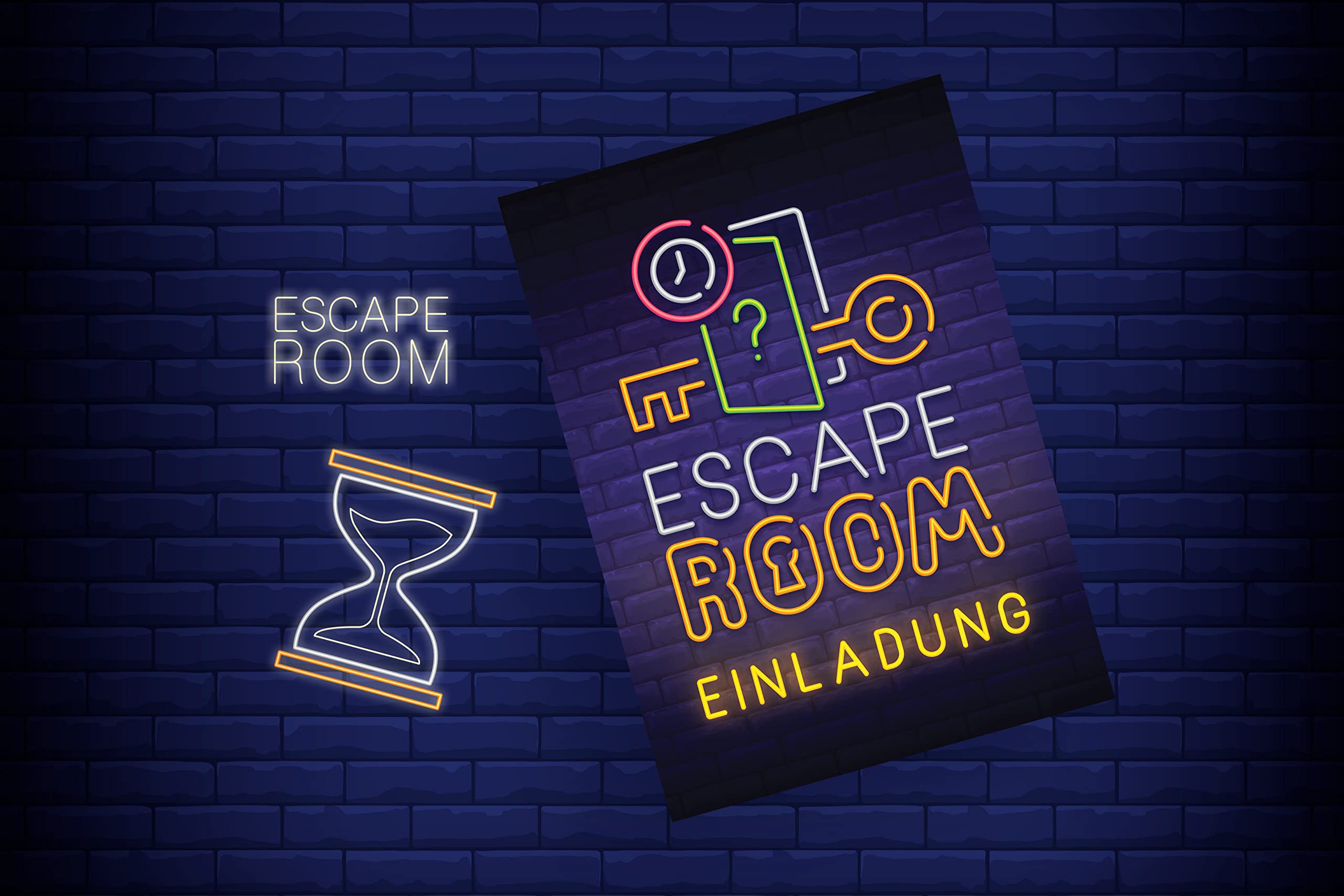 Cartes D'invitation Escape Room (lot De 12) + Enveloppes - Papier 300 G, Format A6 - Fabriqué En Allemagne - 10