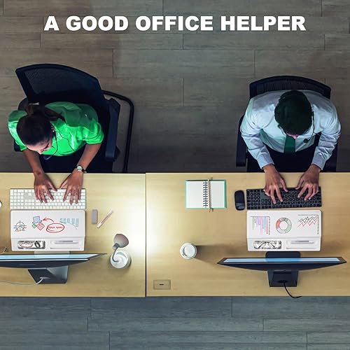 Vista 139 de TSJ OFFICE - Pizarra blanca para escritorio que se borra en seco para oficina, hogar y estudiantes, soporte para teclado de computadora, Base