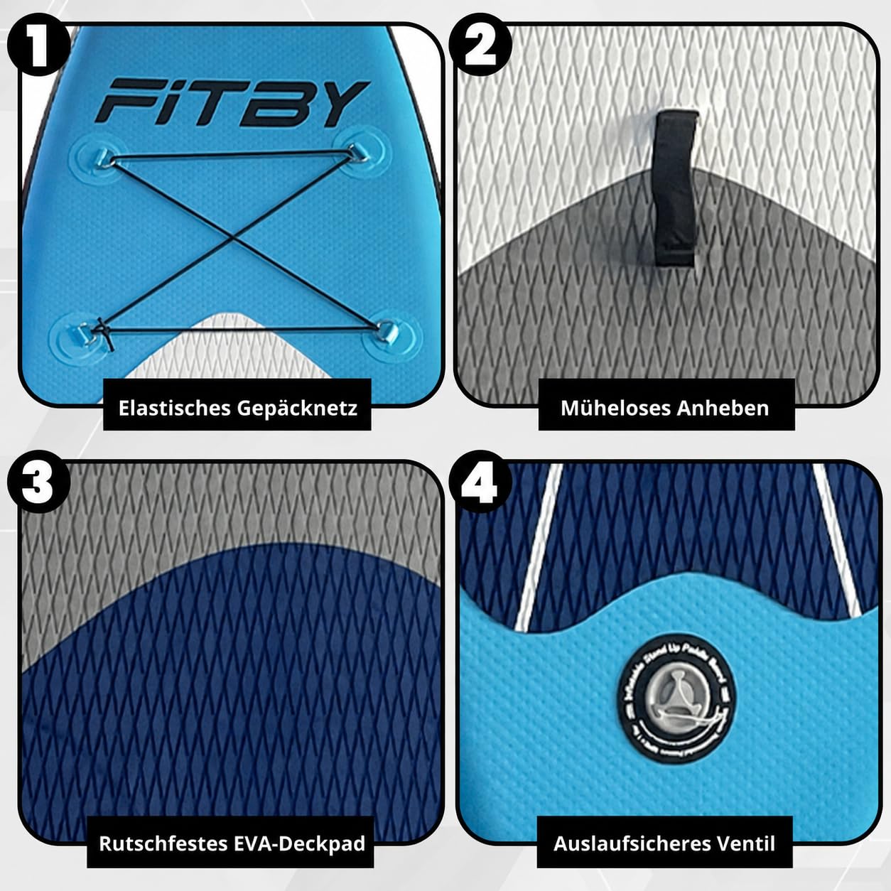 SUP Board Aufblasbar 320x81x15 cm - Stand Up Paddling Board Set mit Pumpe und verstellbarem Paddel | leichtes PVC Surfbrett, bis 120 kg, für Anfänger und Fortgeschrittene
