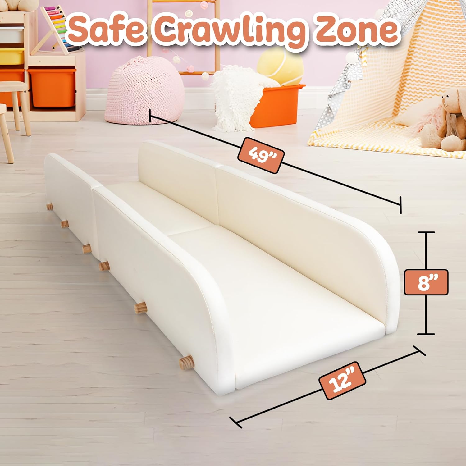 Doman Method Infant Crawling Track, Tummy Time Toy, Baby Play Mat, Helps Crawl Faster, Boost Development in Infants and Babies, 4 ft Long, Foldable