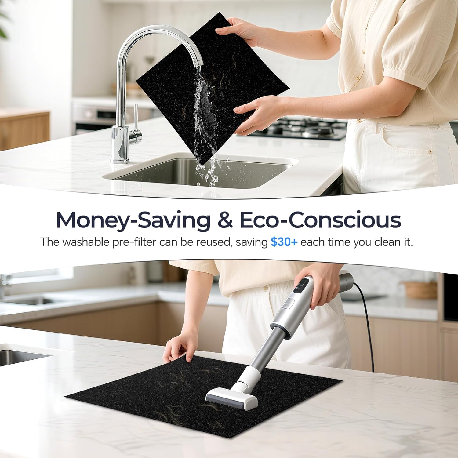 Air Purifiers for Home Large Room 3500 Ft2 with Washable Pre-filter, 3-Stage HEPA Double-Sided Air Purifier, Smart WiFi APP Control, Sleep Mode, PM2.5 Display Air Cleaner for Pets Hair, Dust, Smoke - Image 5