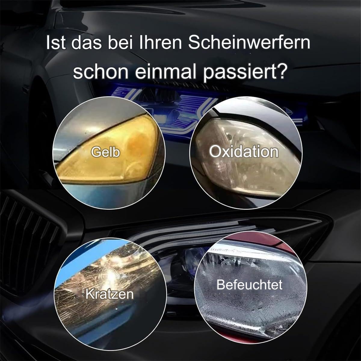 Scheinwerfer Aufbereitung Set Mit Tragetasche, Das Komplette Scheinwerfer Polierset, Scheinwerfer Bedampfen Set FüR Vergilbungen, Kratzer, UnschäRfen