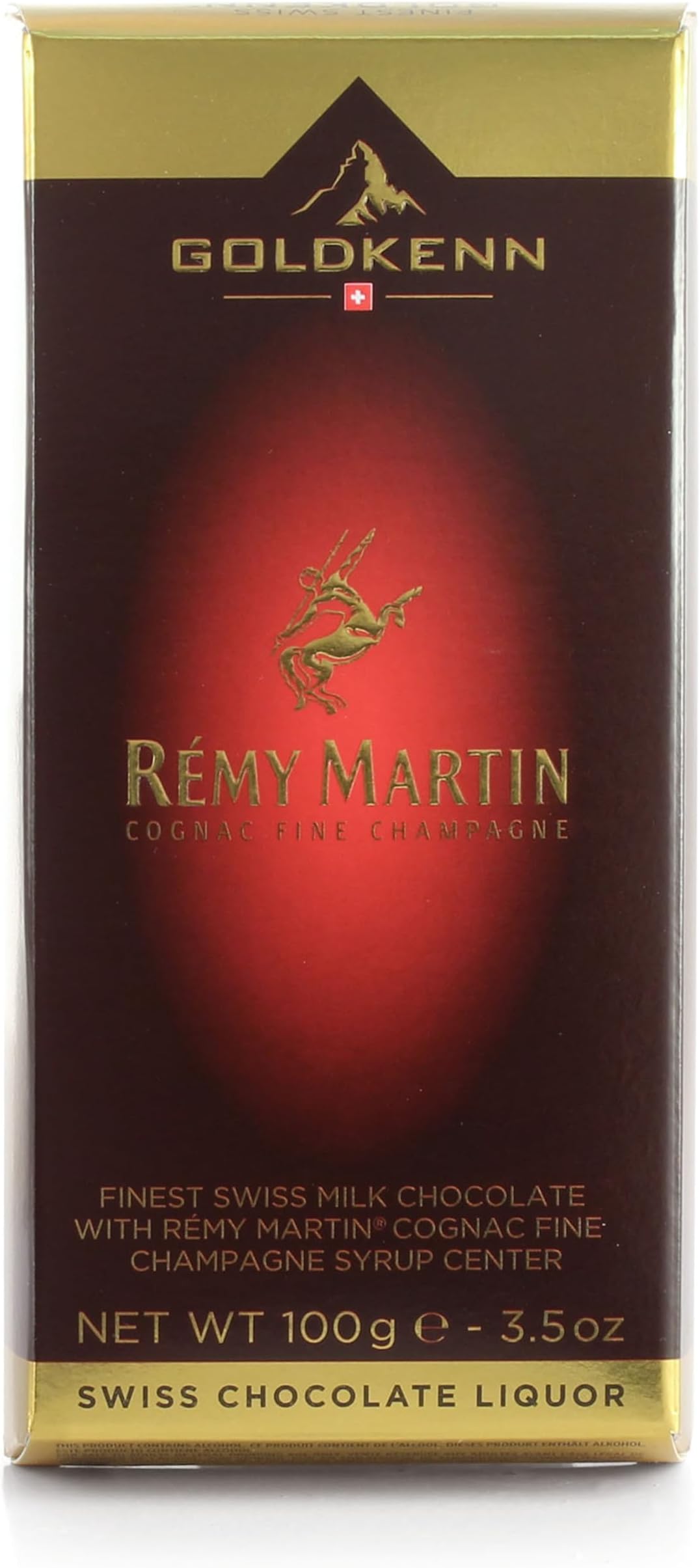 Swiss Milk Chocolate Bar with Rémy Martin Cognac | 100g Premium Chocolate | Fine Champagne Liqueur Infusion