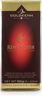 Goldkenn Swiss Milk Chocolate Bar with Rémy Martin Cognac | 100g Premium Chocolate | Fine Champagne Liqueur Infusion