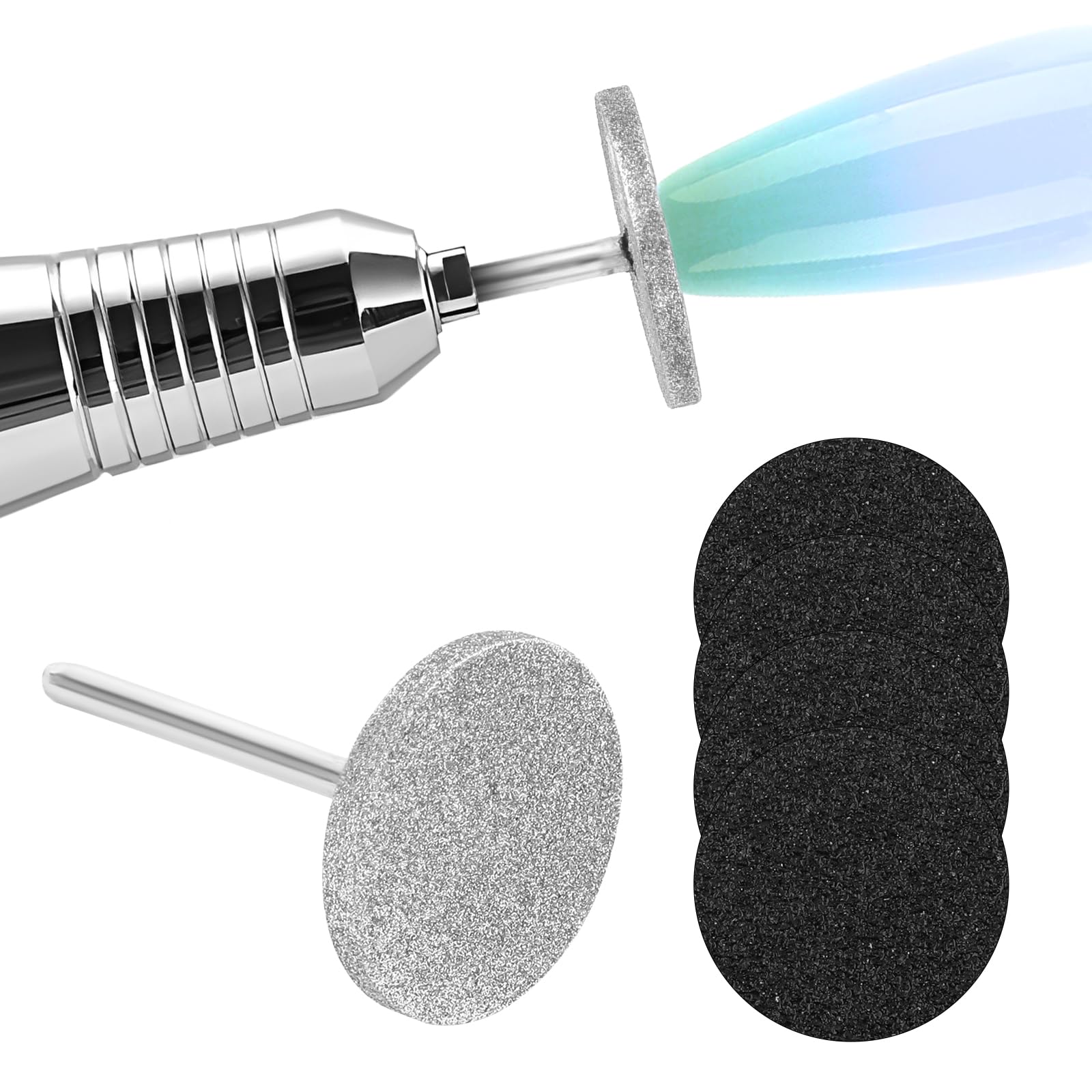 ElevateTech Set di punte e dischi abrasivi per trapano unghie, 4 pezzi di ricambio, frese elettriche, set manicure e cura piedi