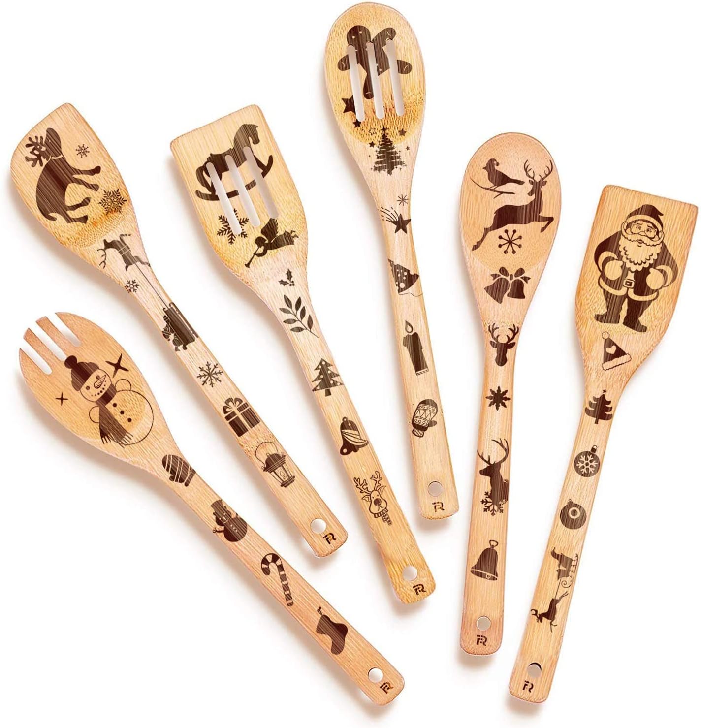 Riveira 6-Piece Wooden Spoons For Cooking & Serving – Christmas Gifts for Women who have everything – Christmas Kitchen Utensils – Christmas Gift for Mom – Christmas Cooking Utensils Riveira 6-Piece Wooden Spoons For Cooking & Serving – Christmas Gifts for Women who have everything – Christmas Kitchen Utensils – Christmas Gift for Mom – Christmas Cooking Utensils
