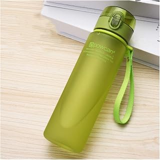 HanDuo Botella de agua de plástico para deportes de 400 ml, 560 ml, cuerda de elevación, fitness, botella de agua autónoma, para verano, al aire libre, trepadora, taza de agua potable (Color: verde,