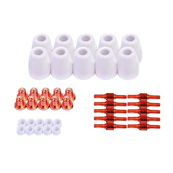 40-Piece Set of Nozzle Electrode Cup and Ring LCON40 for LT5000D CT520D CUT32i