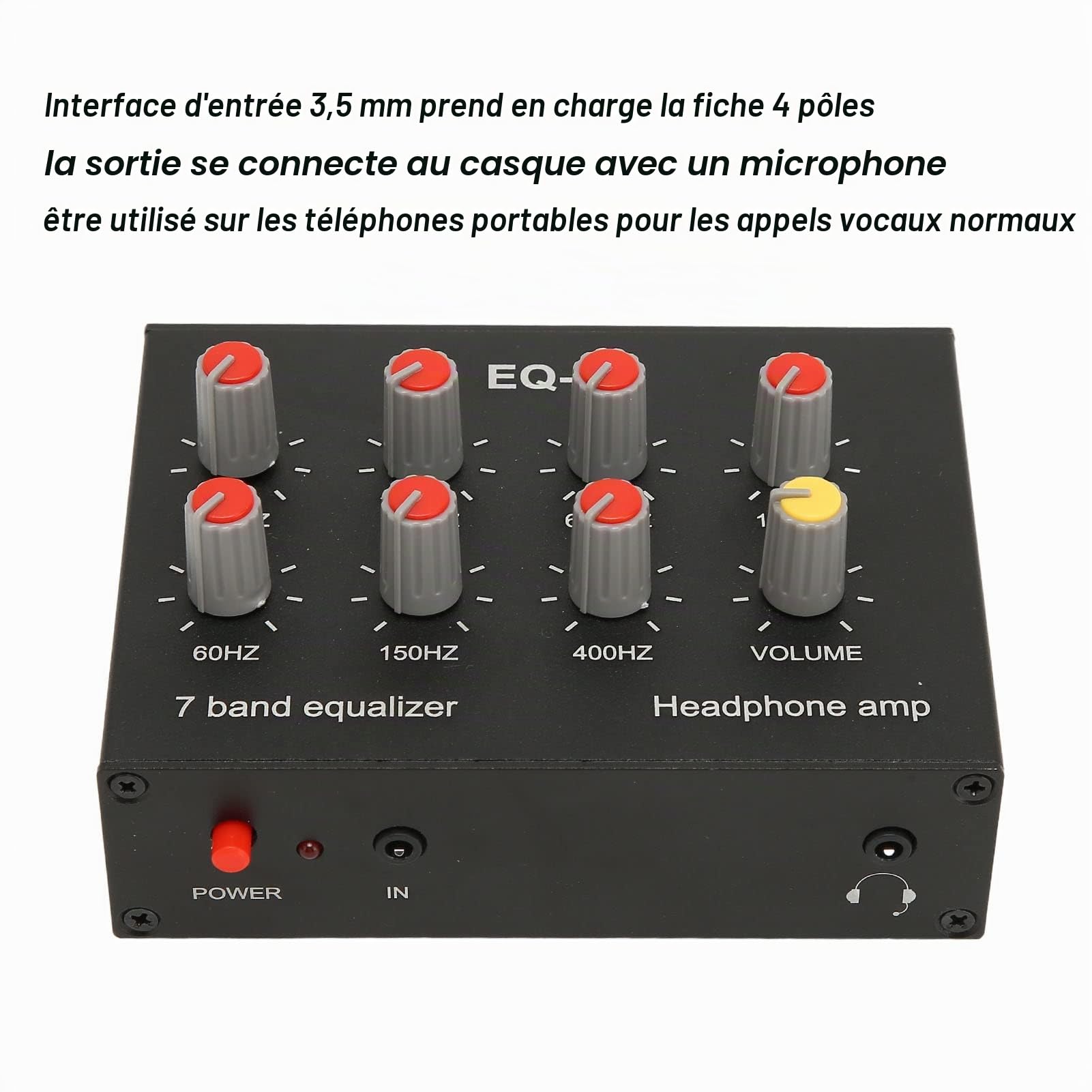galiseur Sonore 7 Bandes avec Interface 3 table de mixage 5 Mm table de mixage galiseur Numrique Double Canal, Matriau en Alliage D'aluminium pour Égalisateurs
