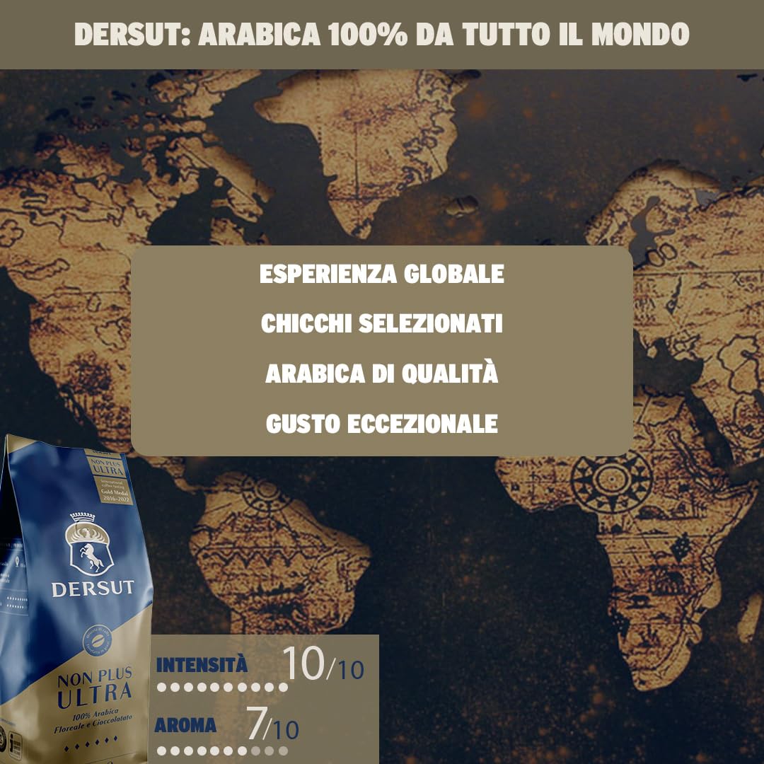 Wizebite's Choice - Caffè in Grani 100% Arabica NON PLUS ULTRA DERSUT | 1Kg | Gold Medal 2022 | Il Punto Culminante dell'Arabica | Caffè Espresso Italiano Tostatura Media di Alta Gamma | Coffee Beans