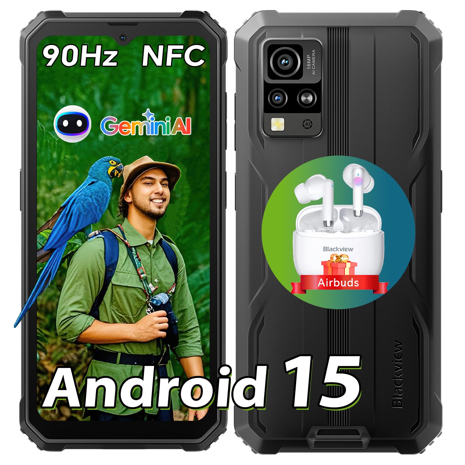 Blackview BV4800SE Android 15 Rugged Smartphone 2025, 12GB+