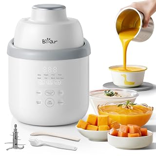 Bear NutriEase AllStage Stainless Steel Baby Food Maker Steamer and Blender, OneStep Baby Food Processor Puree Maker Grinder Mills, Auto Cooking&Grinding for Healthy Homemade Baby Food, BPA-Free - Amazon product rated Grade B