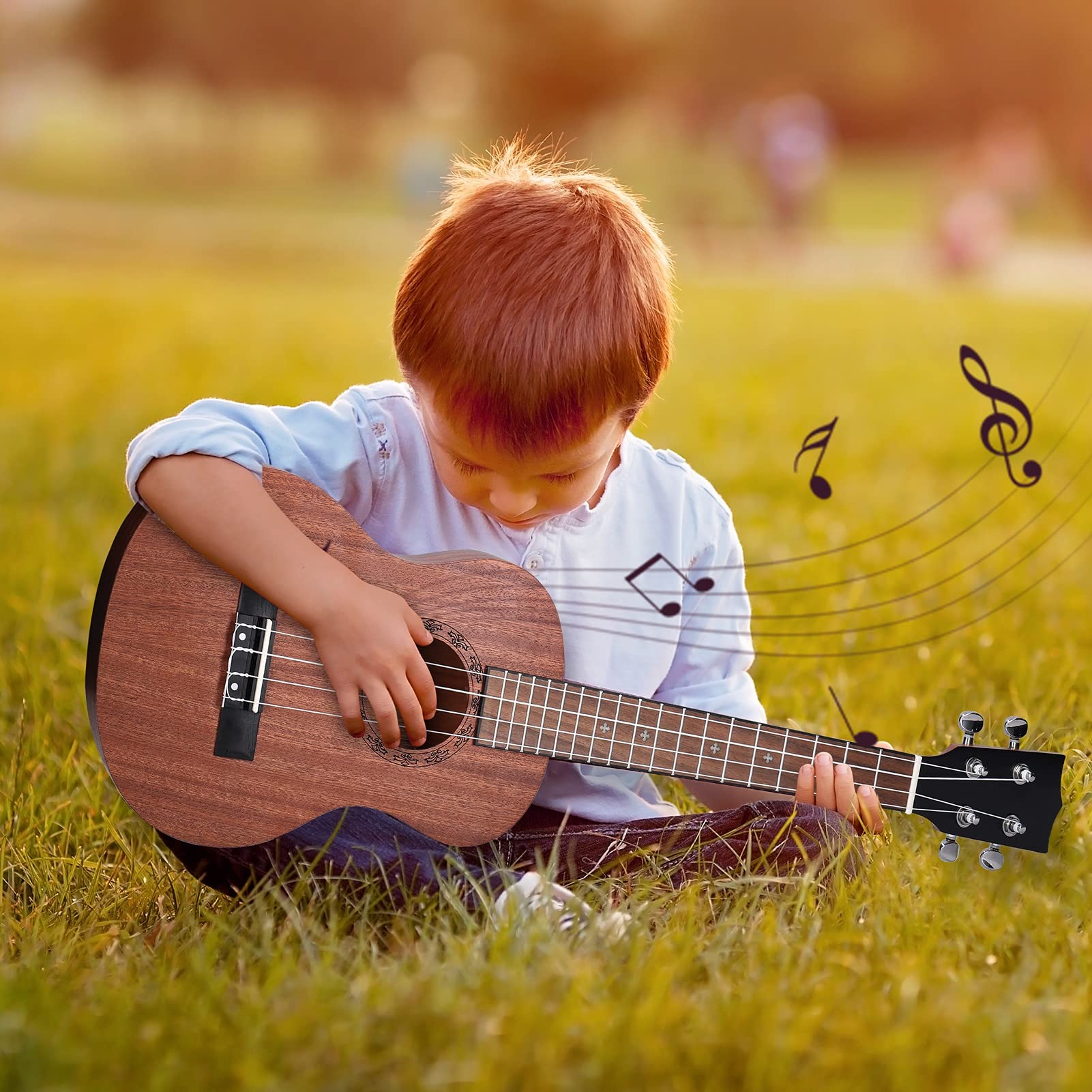 Ukulele koncertowe Początkujący Ukulele 26- calowe Dzieci Imitacja Drewna Ukulele 4- strunowy Przenośny Instrument Gitary Dla Dzieci Wybierz Instrumenty Strunowe Mini Gitary