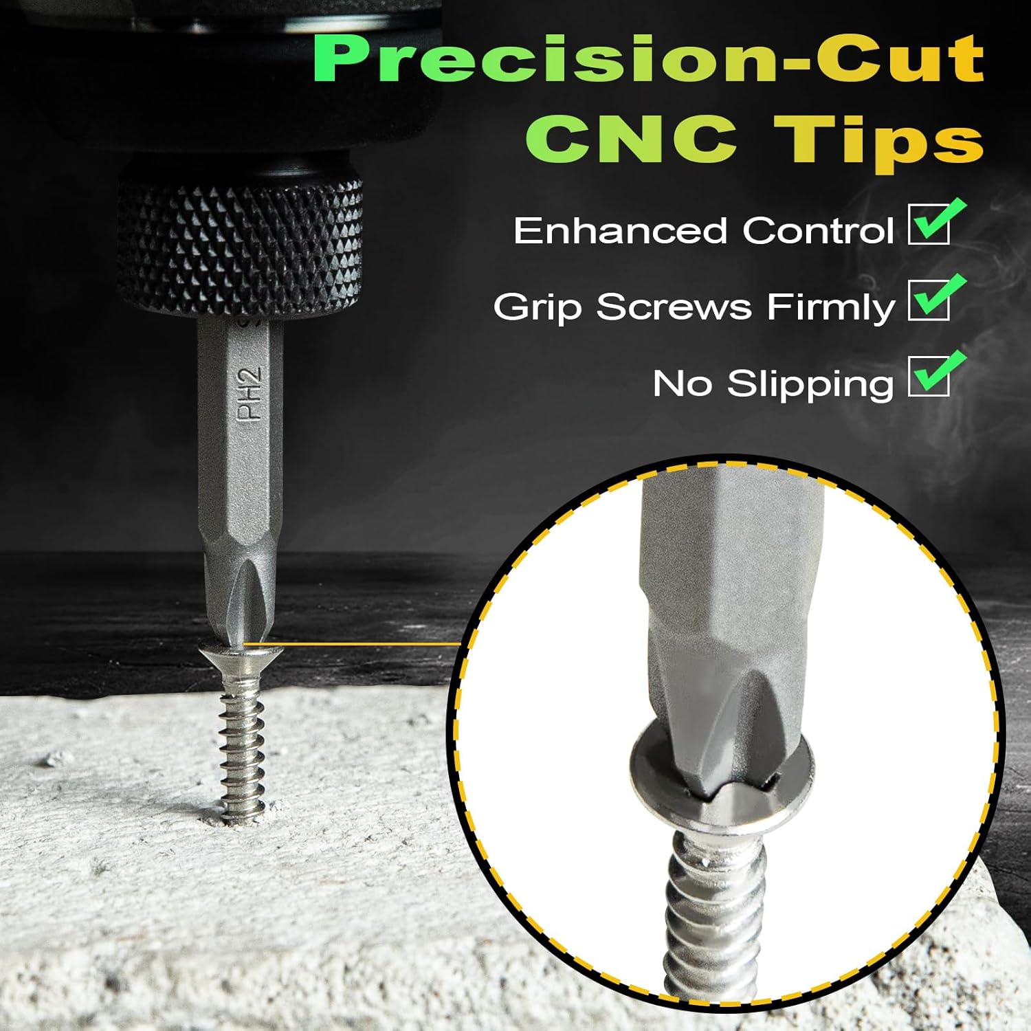 10-Pack Double End Screwdriver Bits, Magnetic Phillips Bits #2 For Impact Driver, 1/4" Hex-Shank S2 Steel CNC Machined Tips