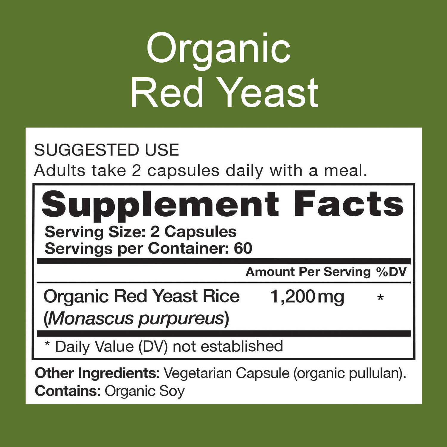 USDA Organic Red Yeast Rice Supplement, 120 Capsules — Amazon image 5