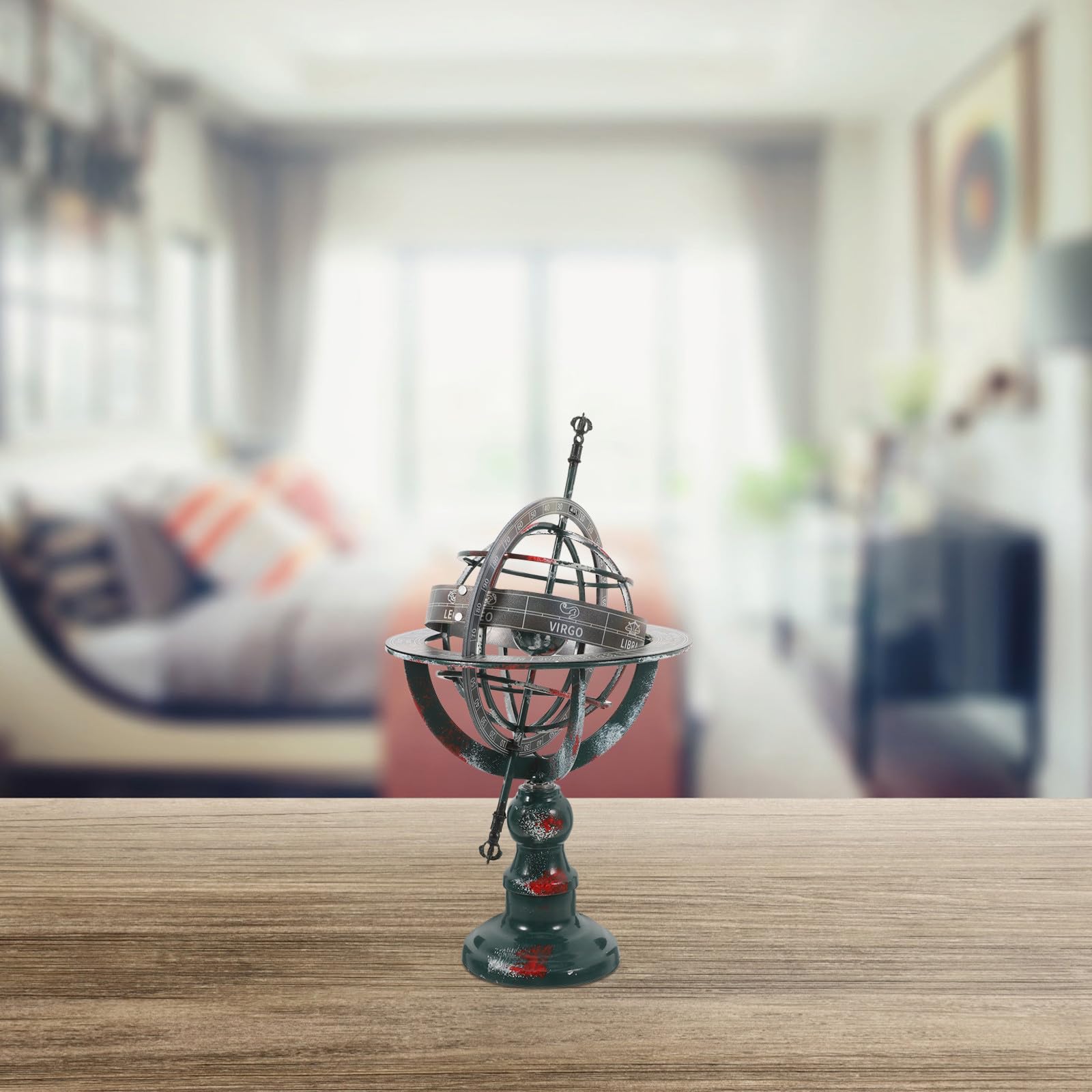 POPETPOP Mappamondo Decorativo in Ferro Elegante e Finemente Lavorato, Globo Rotante Artistico da Tavolo per Arredamento Casa e Ufficio