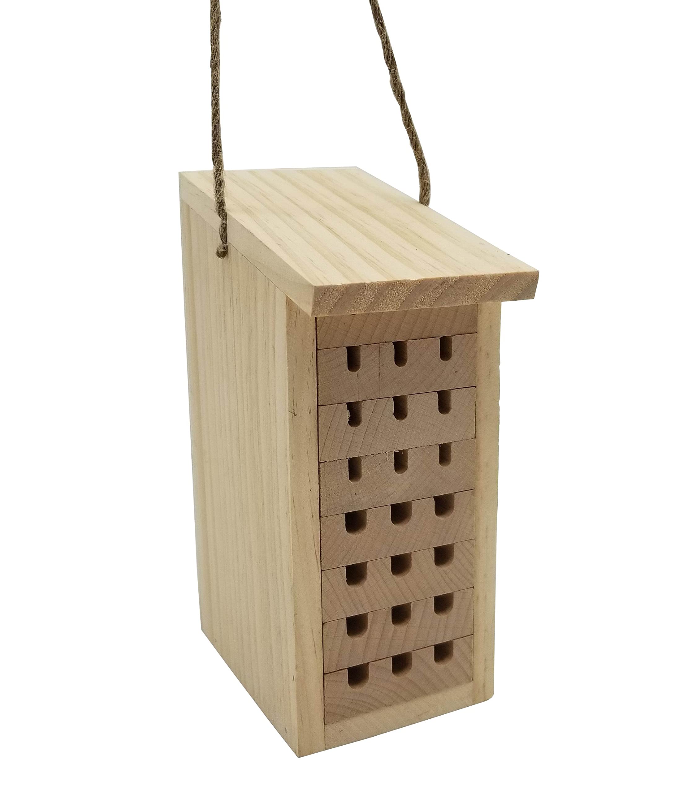 Dehner Natura Zermatt Insect Hotel, Approx. 8 x 19.5 x 12.5 cm, Pine Wood/Bamboo, Natural