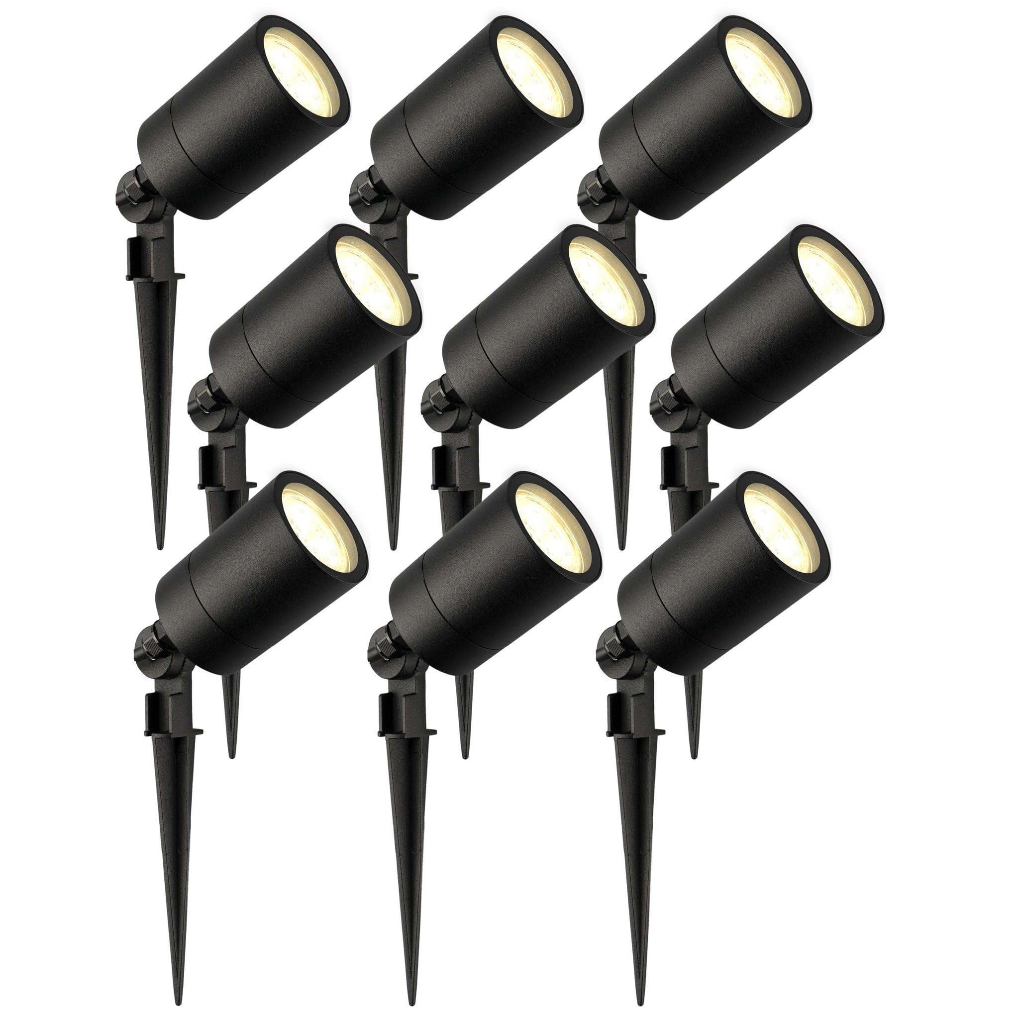 Ledvion Lot de 9 LED Extérieur Spot IP65 3W 2700K GU10 dimmable piquet