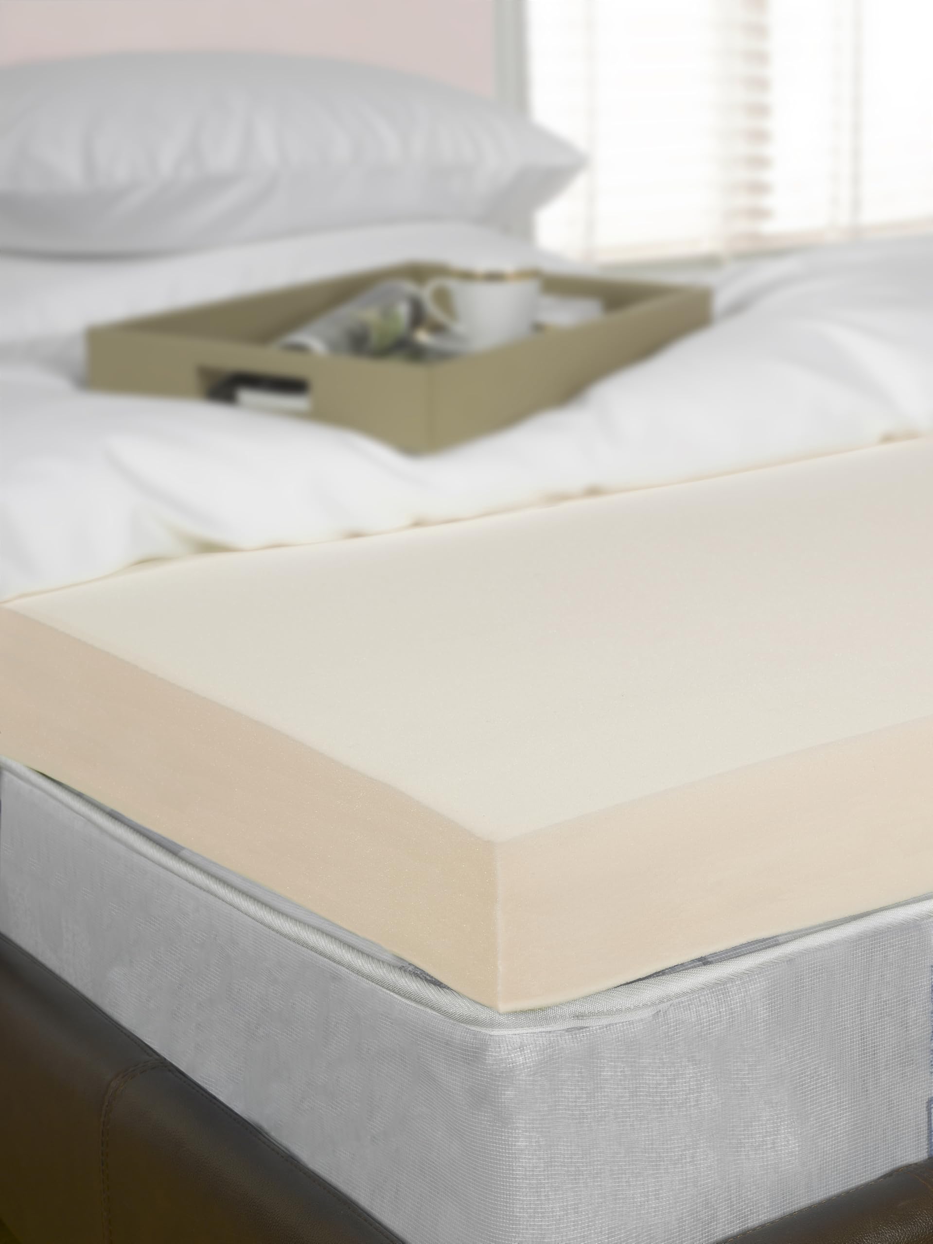 Littens 4 (10Cm) 4" Single Bed Size Memory Foam Mattress Topper, Visco, Orthopaedic, 3Ft (91Cm X 190Cm) 10Cm Deep By