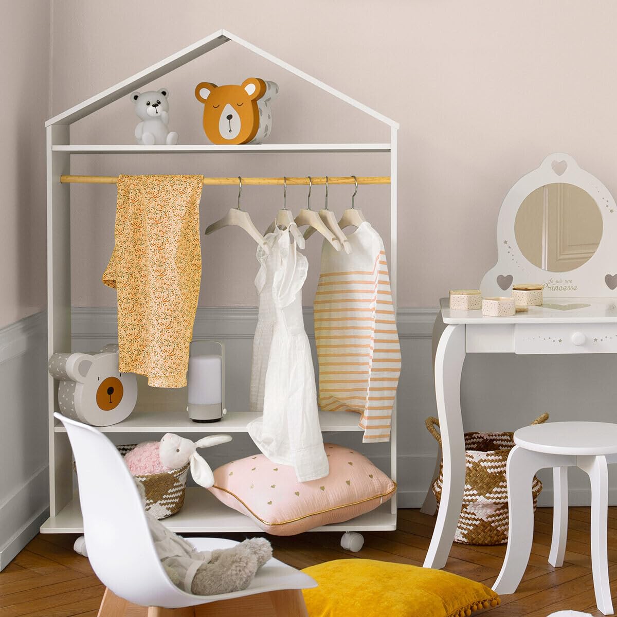 Atmosphera - Meuble étagère Penderie à roulettes pour Chambre d'enfant Collection Swaggy