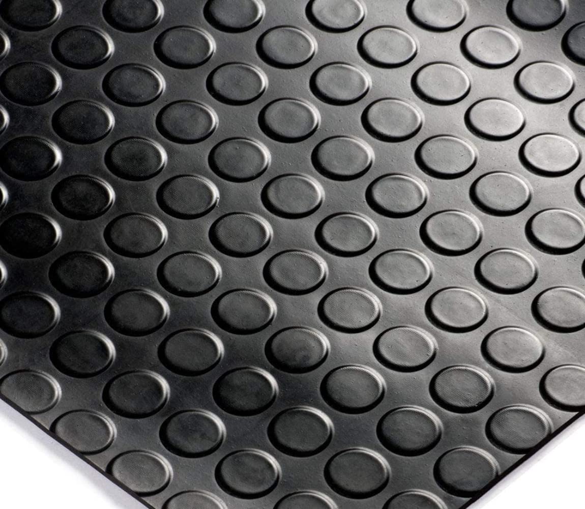 Mugar- Revestimiento para Suelo de Caucho Antideslizante con Relieve de Puntos - Suelo Abotonado de Goma Antideslizante - 1x5m - 1x15m - 1,20x5m -1,20x15m -1,50x5m - 1,50x15m (1,20x5 m)