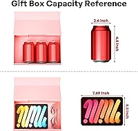 Vista 3 de Caja de regalo rosa, 9.5x6x3'' Caja de regalo para regalos con tapas, cierre magnético, rectangular, plegable, para caja de propuesta de dama