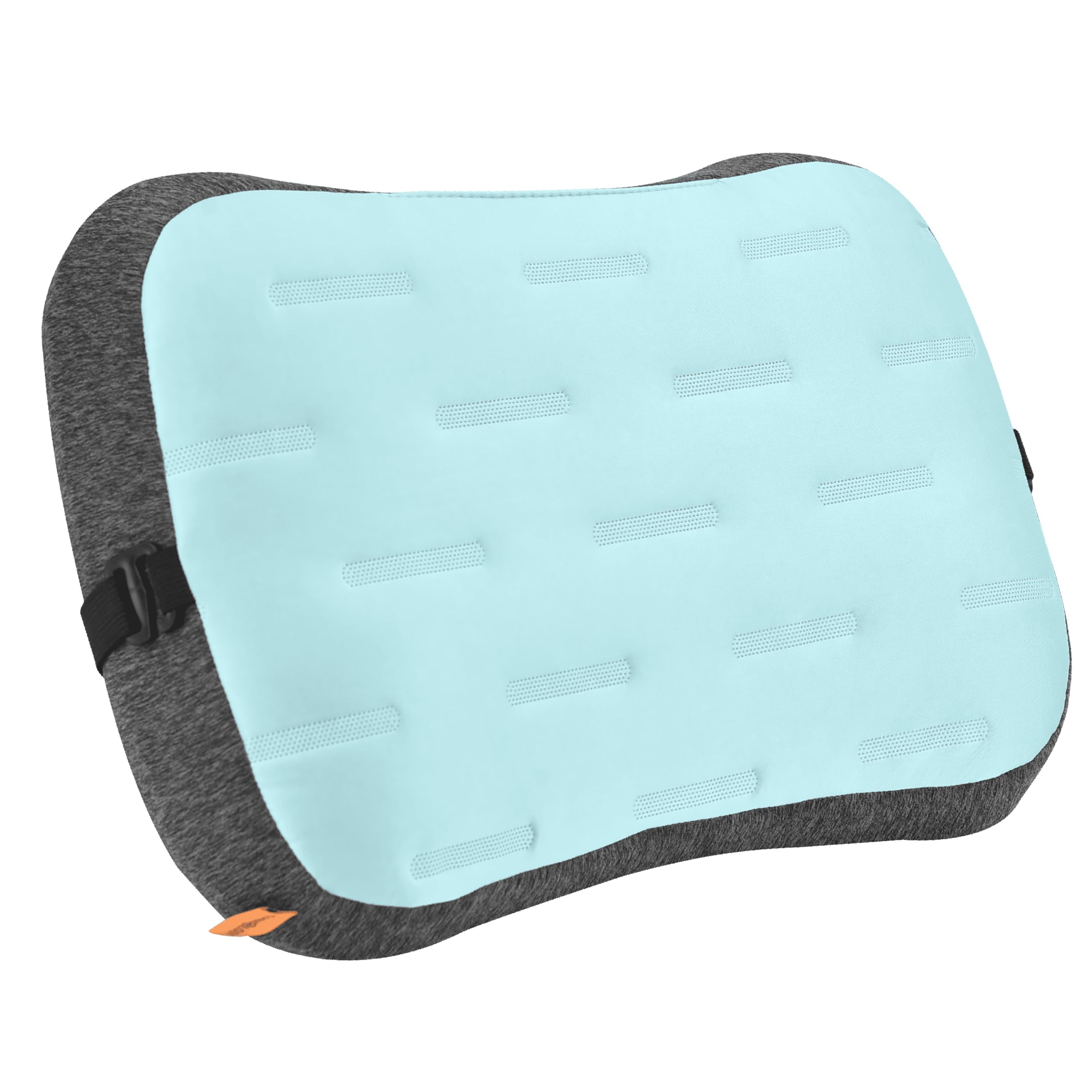 TREKOLOGY Inflatable Camping Pillow - Travel Pillows for Backpacking, Beach & Airplane - Blow Up Head & Neck Support Camp Cushion with Removable Cover, Adjustable Attachment Strap & Storage Bag (Blue)