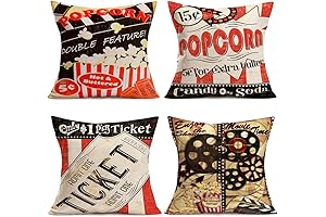 Movie Throw Pillow Cover Vintage Clapper Board Cinema Ticket Film Projector Cushion Case
