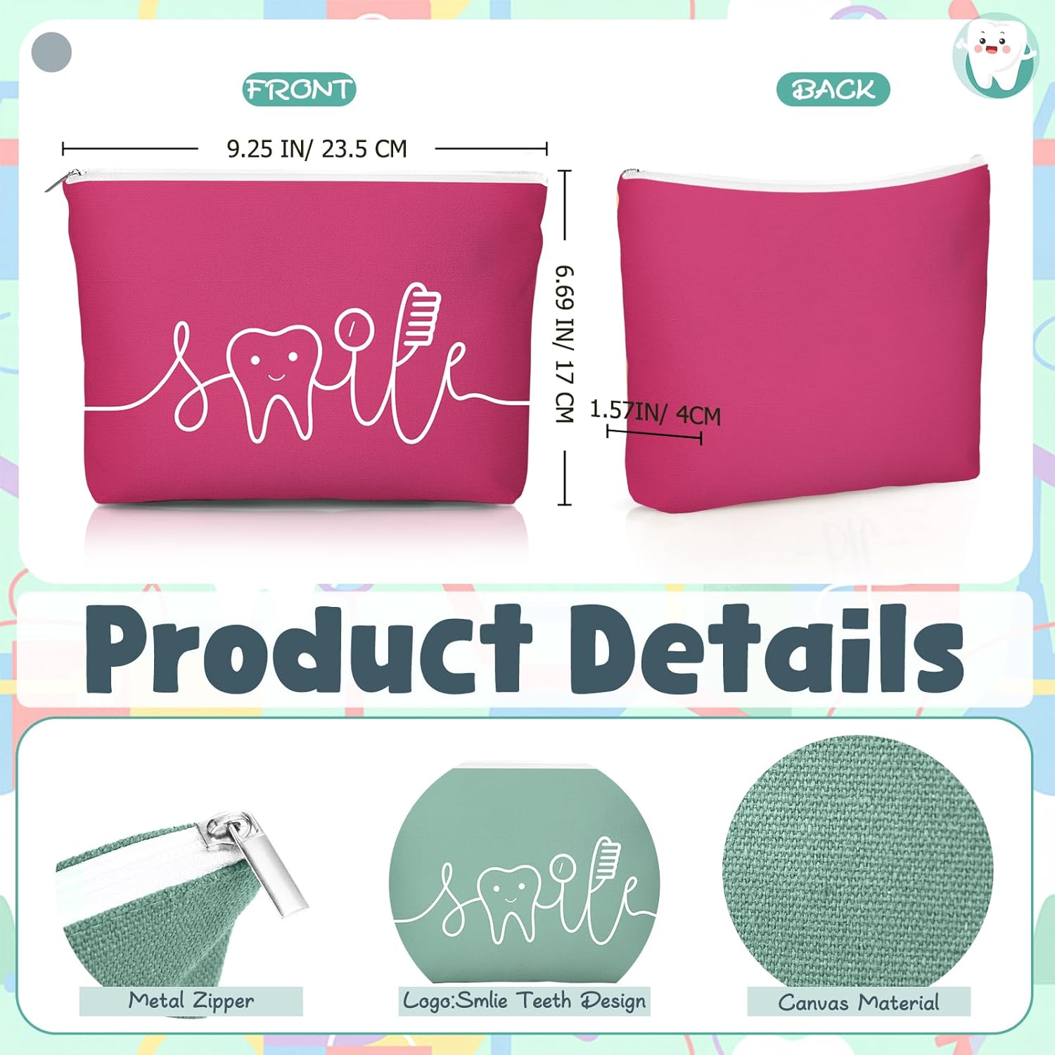 30 Pcs Dental Assistant Week Gifts Bulk Ceramic Coffee Mugs Cosmetic Teeth Makeup Bags Teeth Stress Toy Dentist Dental Hygienist Thank You Gift for Orthodontic Staff Office Team Dentist Day - Image 3