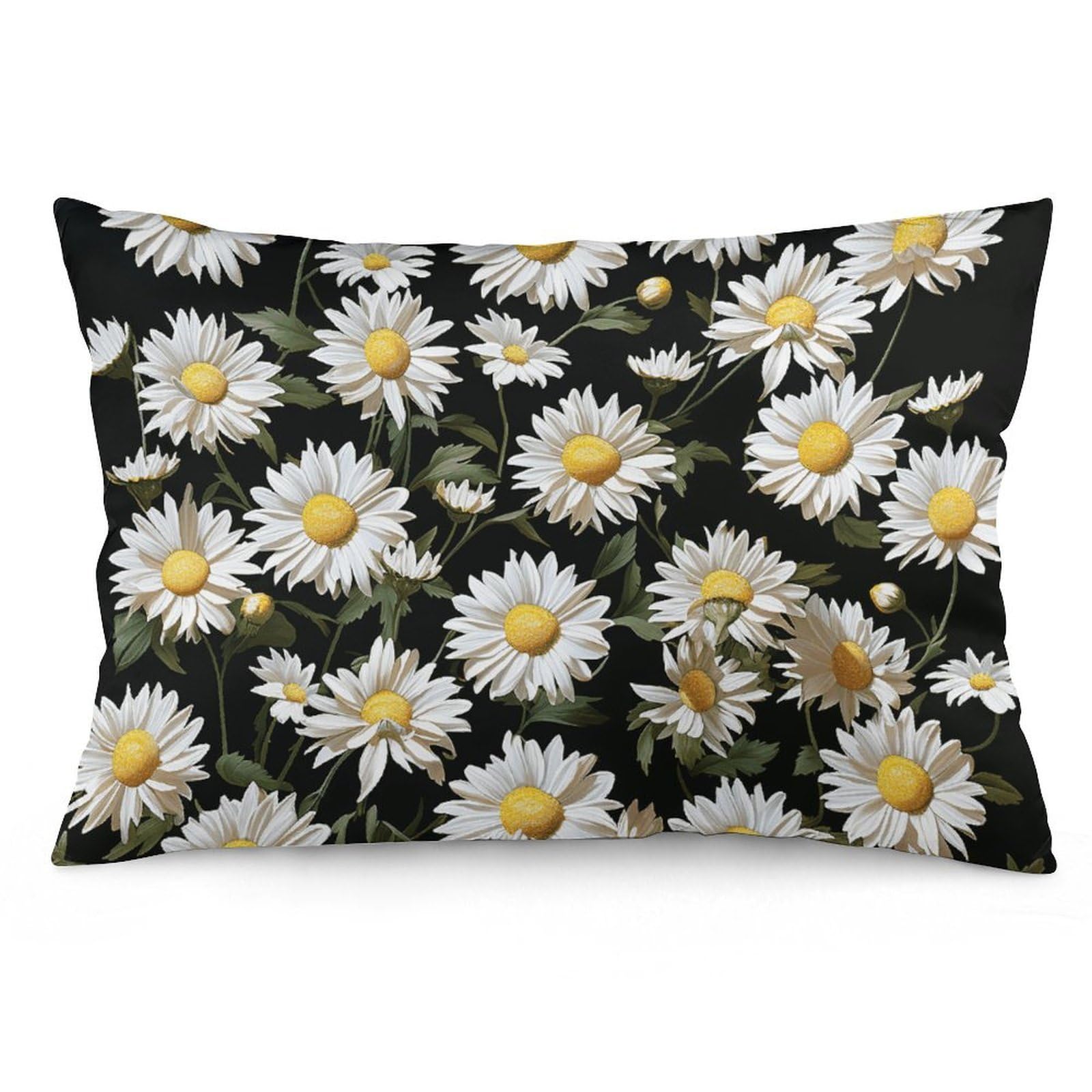NONHAI 2 Pack Pillow Cases for Hair and Skin, Soft Breathable Pillow Case Covers with Hidden Zipper, Daisy Pillowcase 20"x30" Pillow Covers for Sleeping Gift