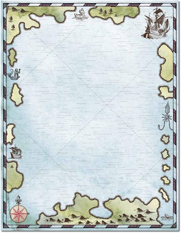 Treasure Map Letterhead Laser & Inkjet Printer Paper, 100 pack