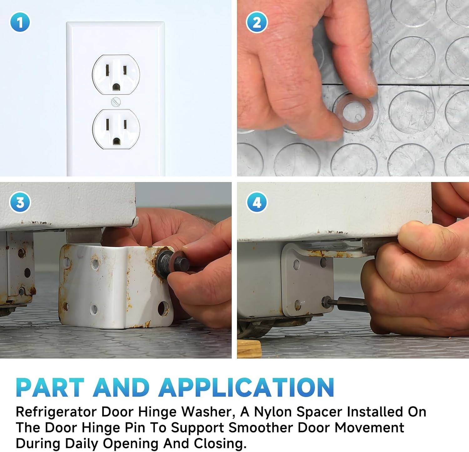 WR01X27364 Refrigerator Door Hinge Washer and Nylon Spacer Replacement Compatible with GE and Hotpoint Refrigerators, Replaces WR01X10146,WR1X10146,4546277,AP6277920,PS12344581,WR01X27364 (2-Pack)