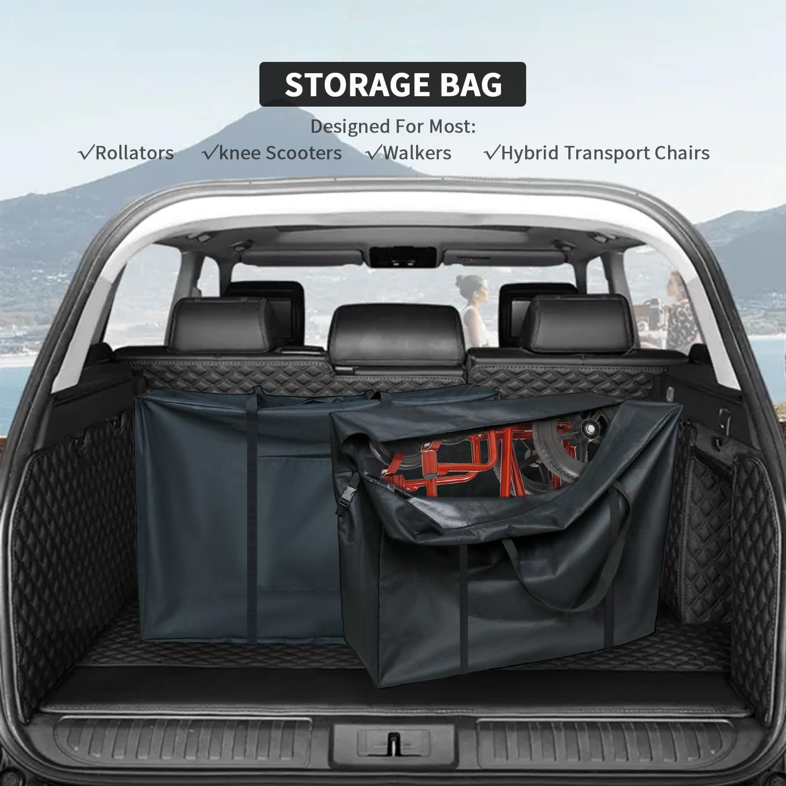 37 Inch Rollator Walker Travel Bag with 2 Medical Luggage Tag — Amazon image 7