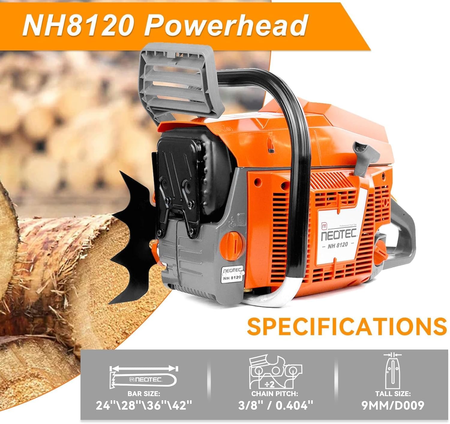 non.pig.12.hano.122 Amazon.com: 120cc Gas Chainsaw Head Fit for 24/28/36/42 inch
