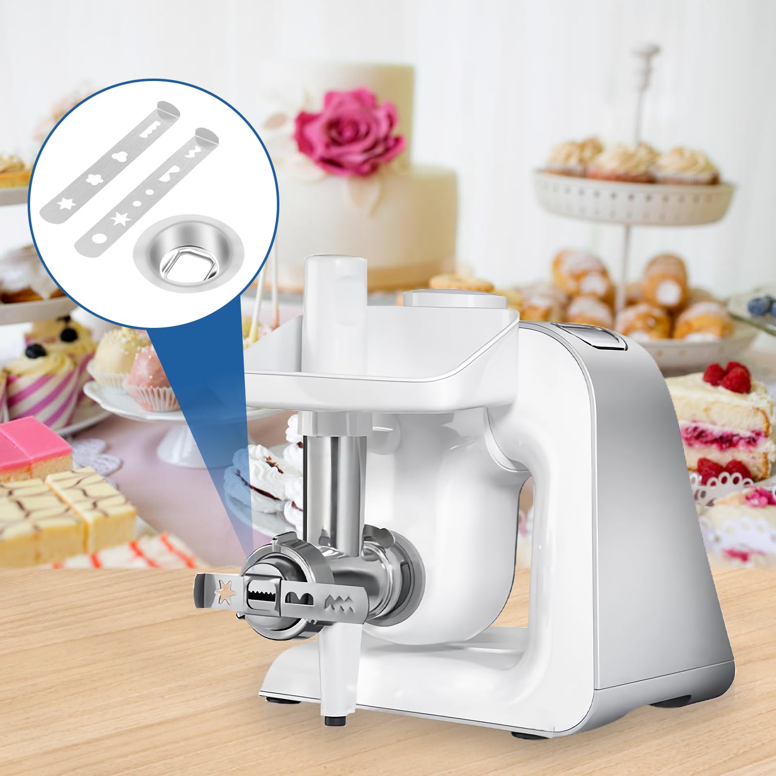 WUMZIRA 8 Embouts Pâtisserie Pour Hachoir à Viande | Acier Inoxydable | Formes Biscuits Diverses