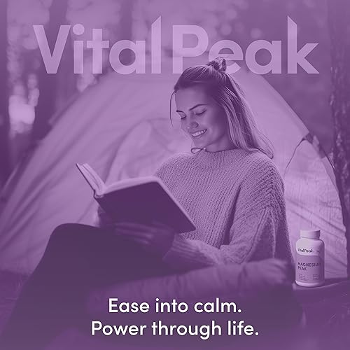 Miniatura 5 de Vital Peak Magnesio 350 mg - Suplemento natural de bisglicinato de magnesio de alta absorción - Píldoras Mag para mujeres y hombres - Vegano, sin