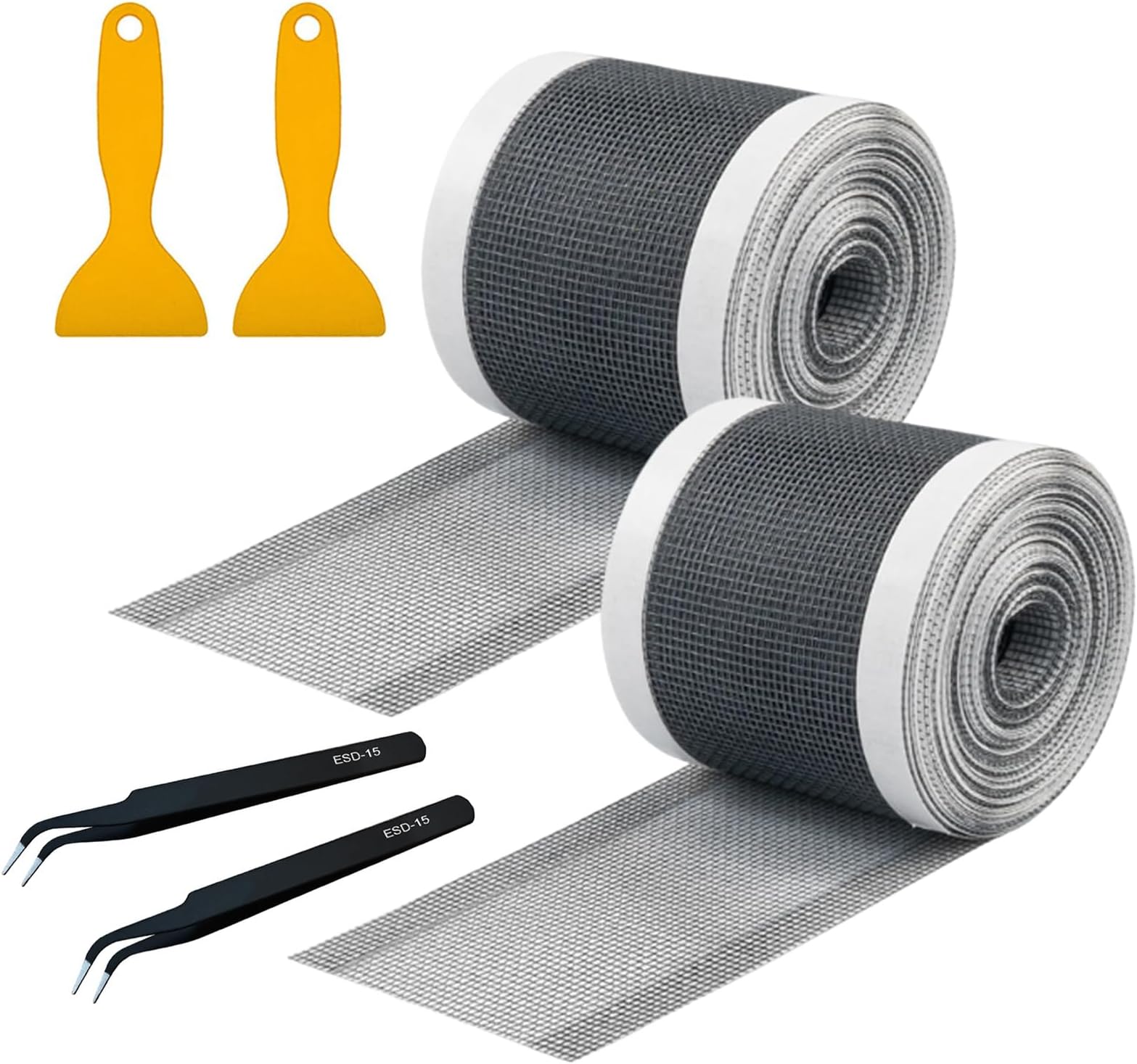 Oonkaf 787.5 * 2.76 in Disposable Drainer, Cuttable Self-Adhesive Shower Drain Cover with 2 Scrapers and 2 Tweezers Drainage Sticker for Bathroom Tub Kitchen Shower Drainer