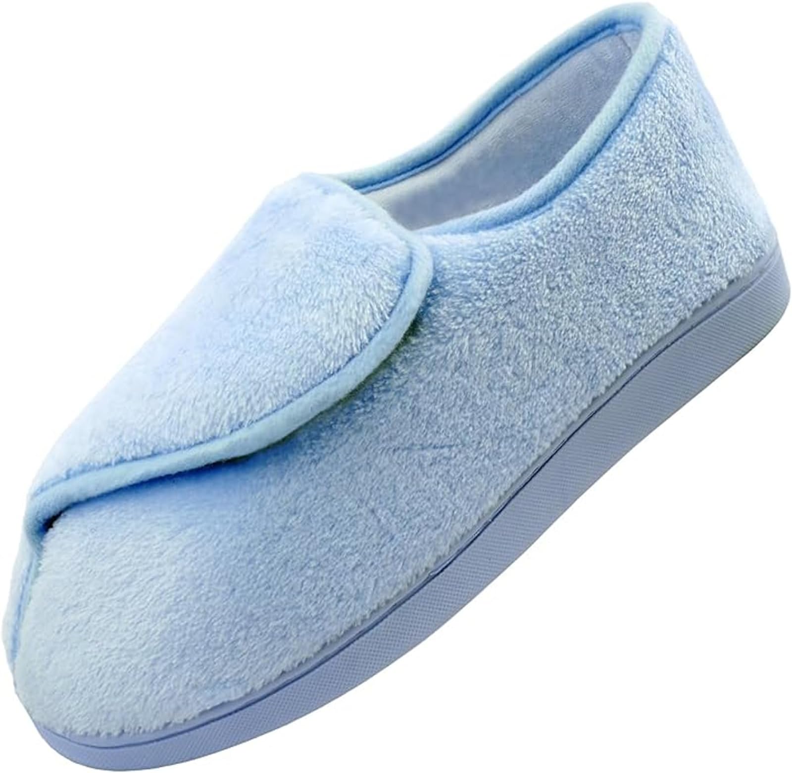 Git-up レディース ソフトワイドスリッパ 低反発素材 クローズドトゥ 糖尿病 関節炎 浮腫 ハウス スリッパ US サイズ: 24 カラー: ブルー