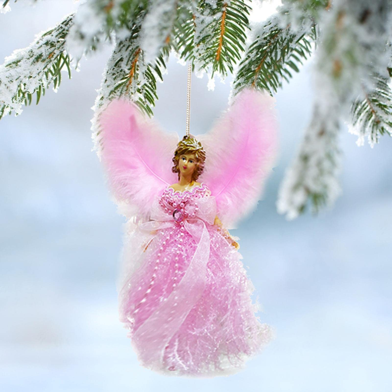 Luckxing Engel Baumspitze 22 Cm – Handgefertigte Christbaumspitze Mit Flügeln Für Weihnachtsdeko
