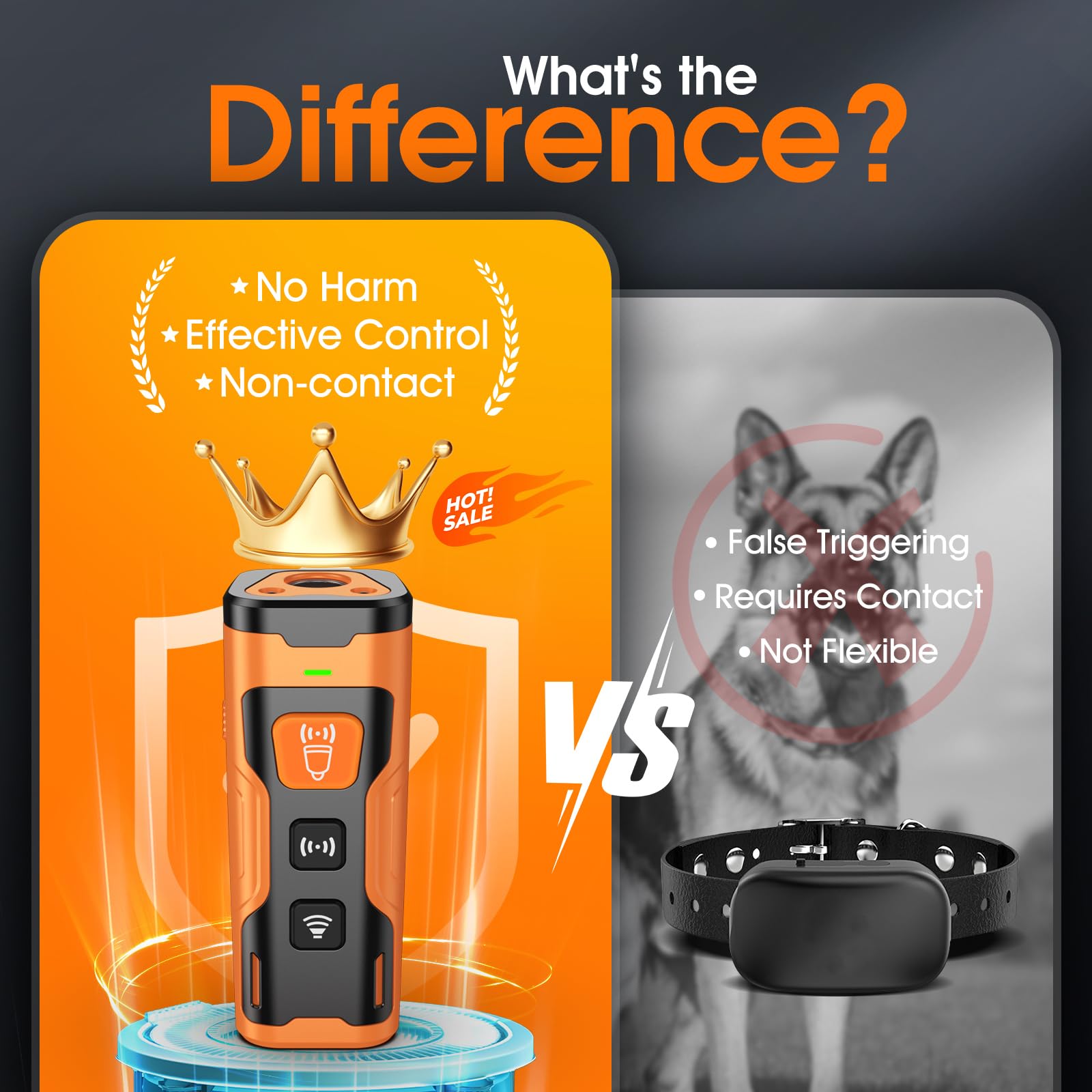 Stop Dog Barking Fast & Safely, Ultrasonic Bark Deterrent for Indoor Outdoor Use, Anti Barking Device for Dogs with 4 Modes, 35ft Range, Easy to Use No Bark Device for a Quieter Home