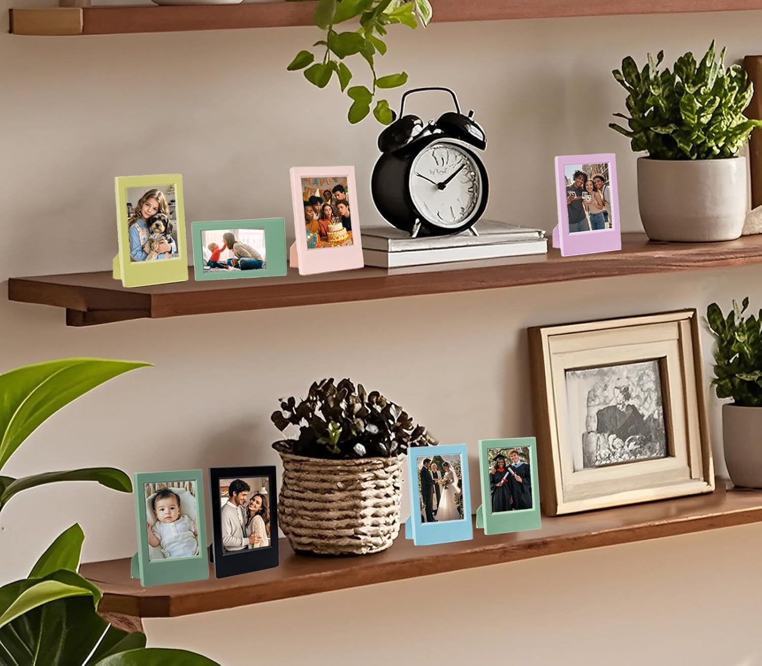 16 Pack 2x3 Picture Frames Bulk for Fujifilm Instax Mini Film, Small 2 by 3 Inch Tabletop Photo Frame, Cute Tiny Multiple Colorful 2x3 Desk Stand Up Picture Display