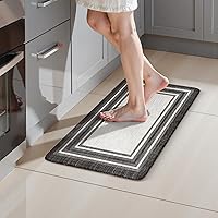 Vista 65 de KIMODE - Juego de 2 tapetes de cocina bohemios, antifatiga, antideslizantes, impermeables, ergonómicos, acolchados, cómodos, para lavandería, Rojo