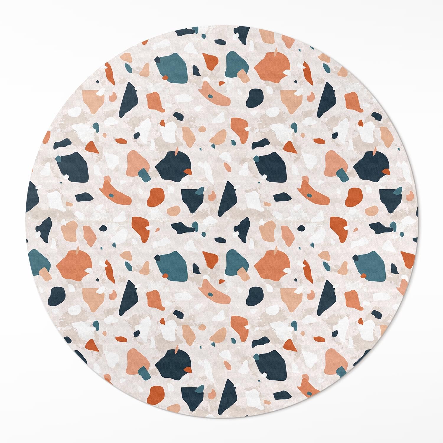 Tapis vinyle rond ø70 cm en grès pastel pour cuisine et salon
