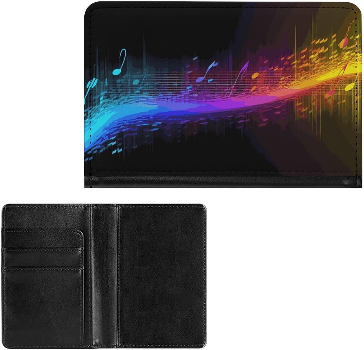 Music Spectrum Leather Passport Holder Passport Wallet image 2
