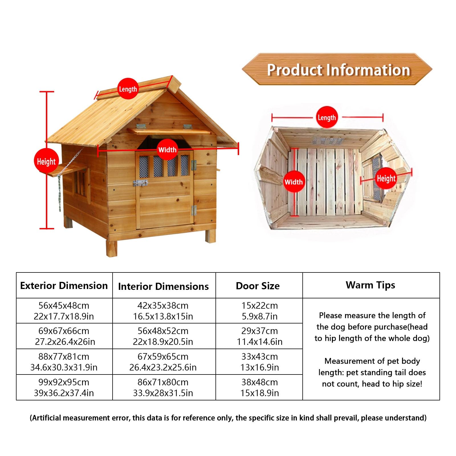Hundehütte isoliert, hundehütte outdoor große hunde, hundebox holz, Mit Sonnenblende und Tür, Wetterfest für den Innen- und Außenbereich, herausnehmbarer Boden, hundezwinger outdoor(69x67x66cm)