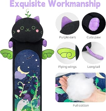 Mewaii 2 Pcs Long Cat Plush, 36 Inch Black Cat Stuffed Animals Plush Pillow + 36 Inch Big Eyes Kitten Plush Toys Plush Pillow