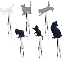 Vista 11 de Cucharas y tenedores para aperitivos, 6 piezas, dinosaurio, acero inoxidable y silicona, pequeñas cucharas de cóctel y tenedores para frutas, queso