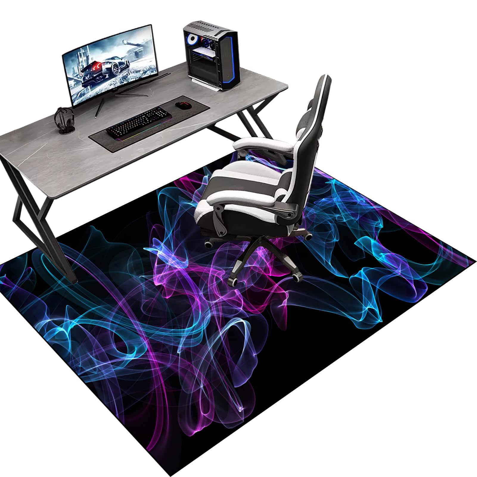 120 x 160 cm Gaming Chair Mat Non-Slip Protective, Office Carpet Protector Chair Mat, Floor Protector for Office Chair, Office Chair Mat for Hardwood Floor, Multi-Purpose Hard Floor Protection Mat โ image 1