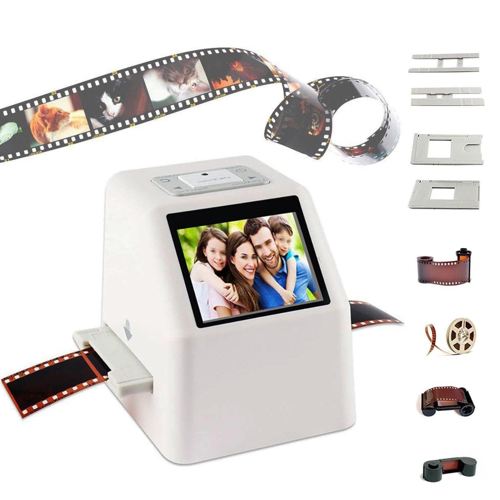Scanner for diapositive ad alta risoluzione da 22 MP, convertitore digitale for pellicole USB/SD, schermo LCD da 2,4", converte pellicole, diapositive e negativi in ​​JPEG